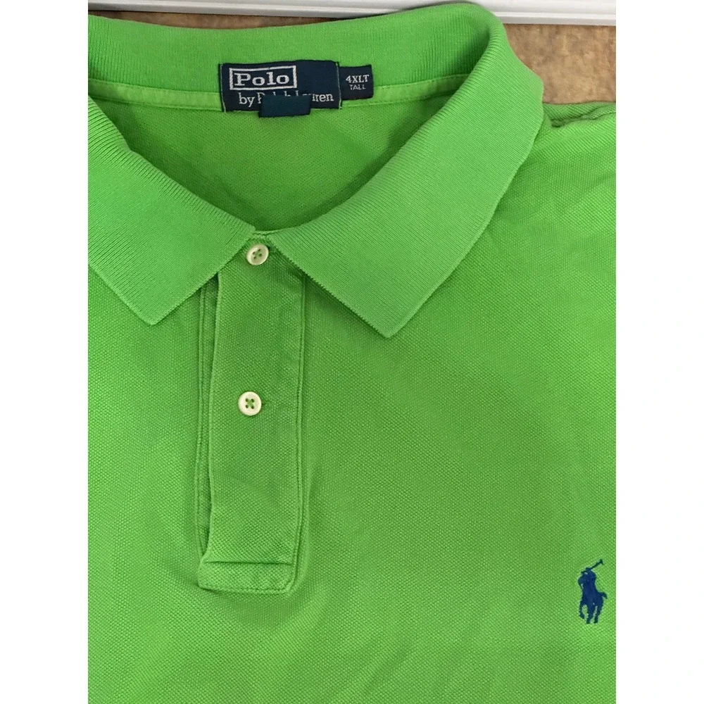 Polo Ralph Lauren Polo Shirt Mens 4XLT Green Short Sleeve Big & Tall Golf Casual